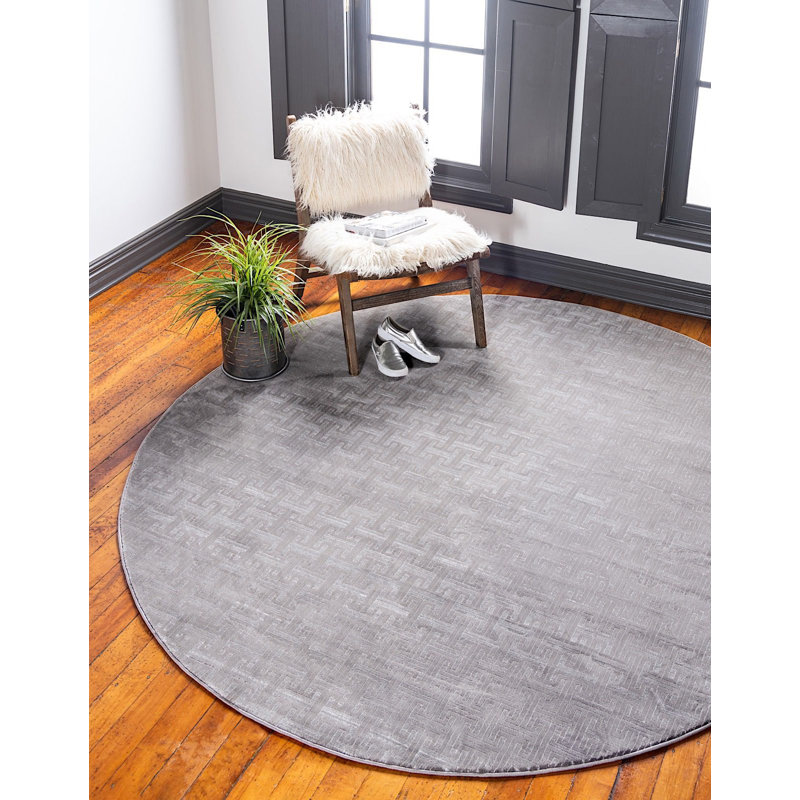 Heights Abstract Indoor Rug, Round 8'