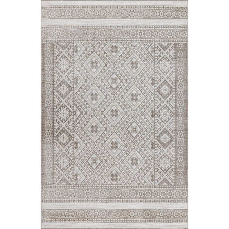Machine Washable Alden Beige/Brown Rug
