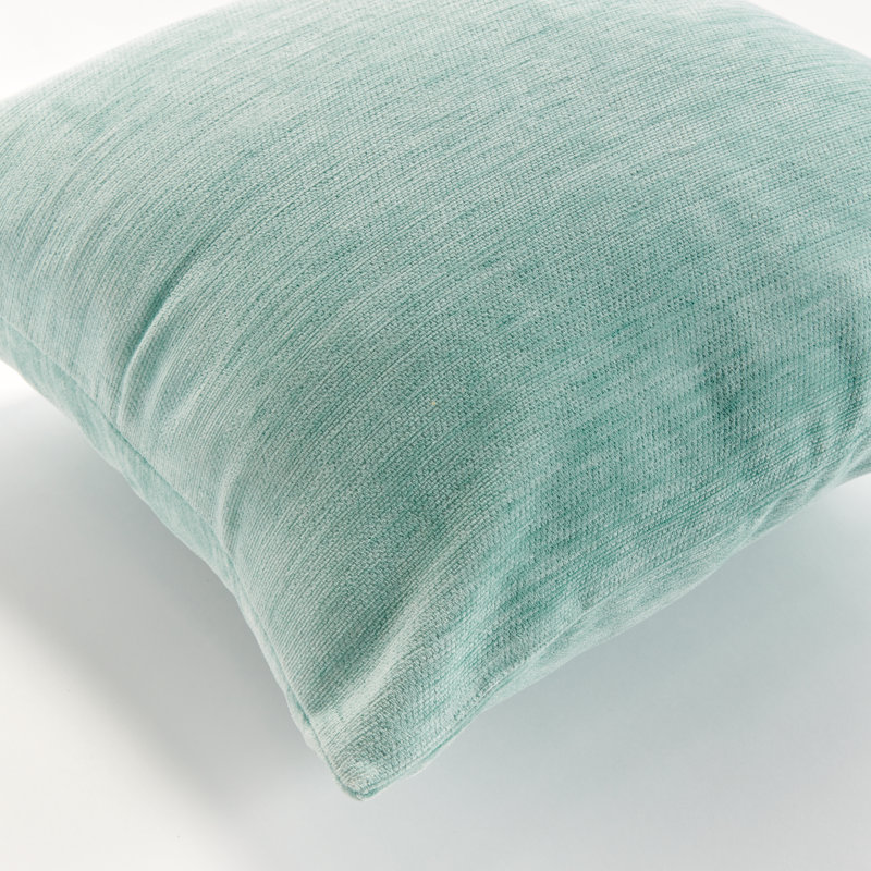 Suri Polyester Indoor/Outdoor Pillow Cover & Insert, 12"H x 22"W, Seafoam/White, Rectangular