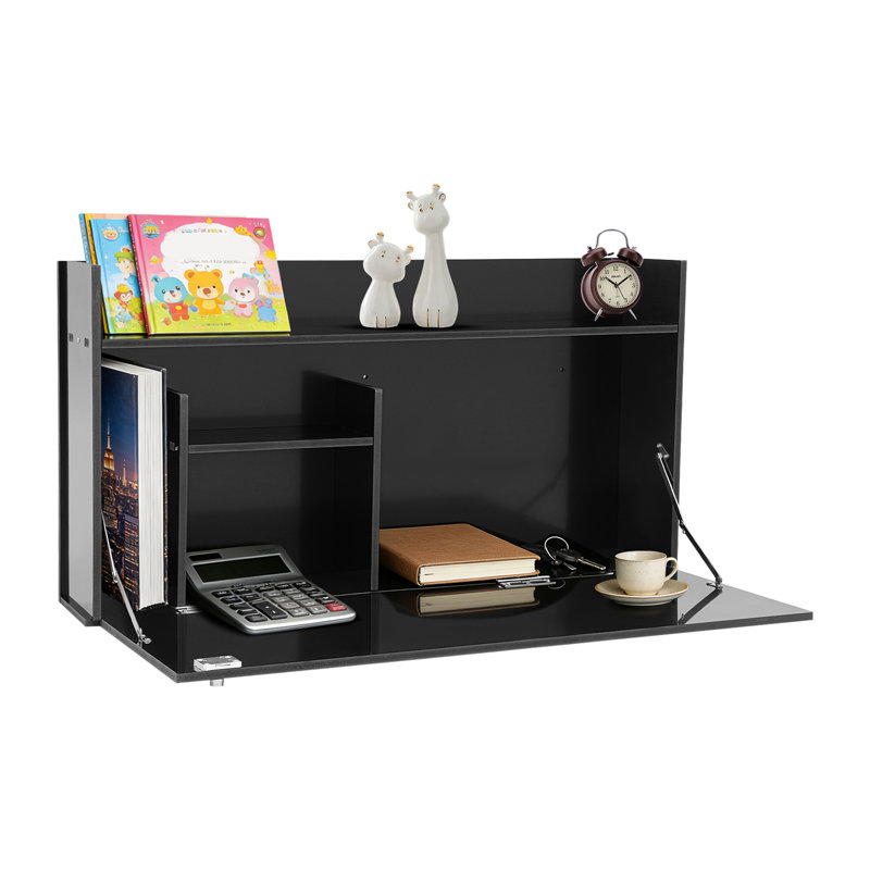 Armoire de bureau murale pliable 29,9 po, Noir