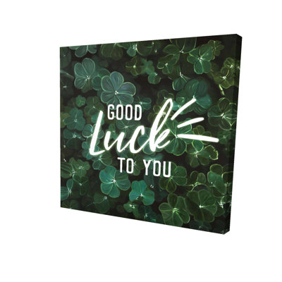 Toile verte de salon moderne - décor «Good Luck to You»