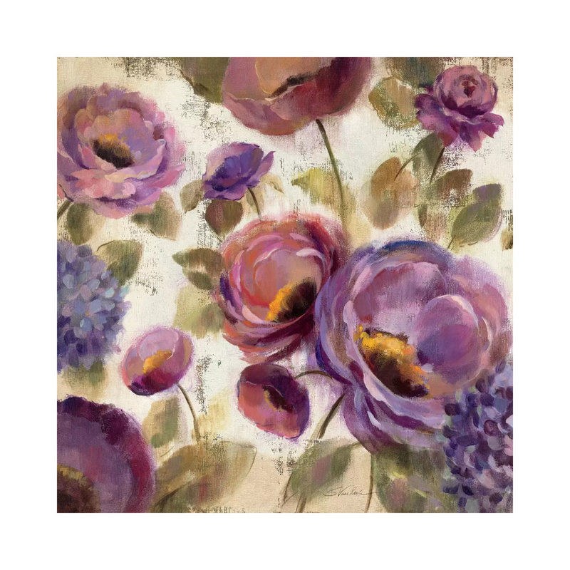 «Flower Song II» par Silvia Vassileva - reproduction d'art, H 18 po x l 18 po x 1,5 po, Toile tendue, Aucun mat