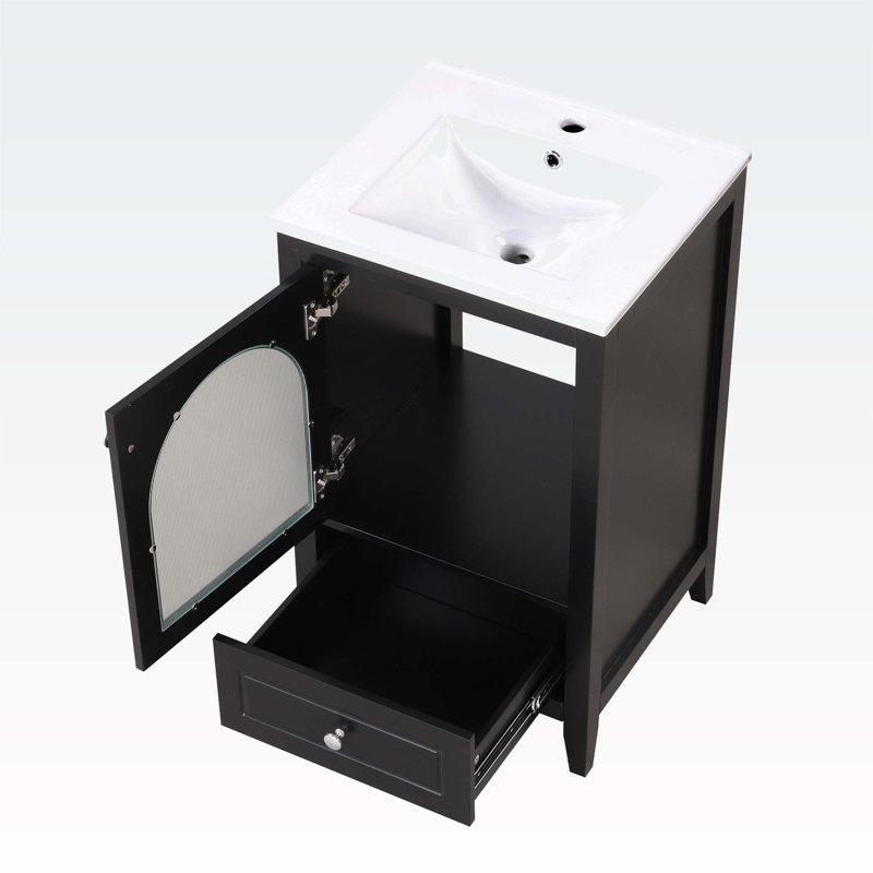 20" Bathroom Vanity with Sink, Black