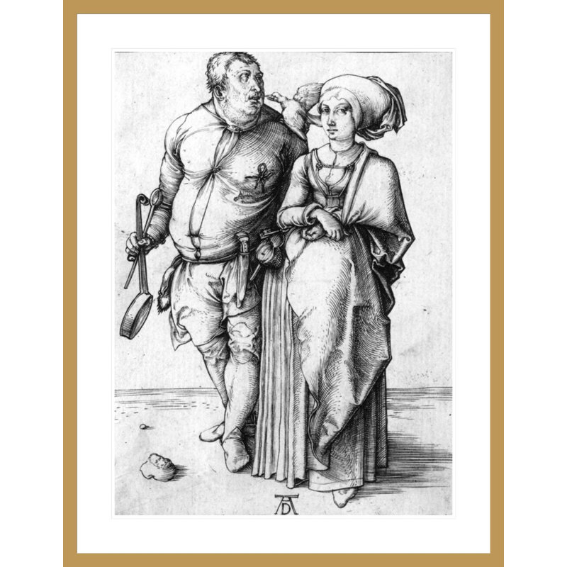 «Le cuisinier et sa femme» par Albrecht Dürer, impression giclée sur cadre, H 41,5 po x l 32,26 po