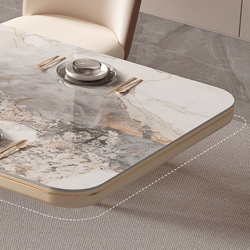 Modern light luxury rectangular dining table, 29.5"H x 55.1"L x 31.5"W