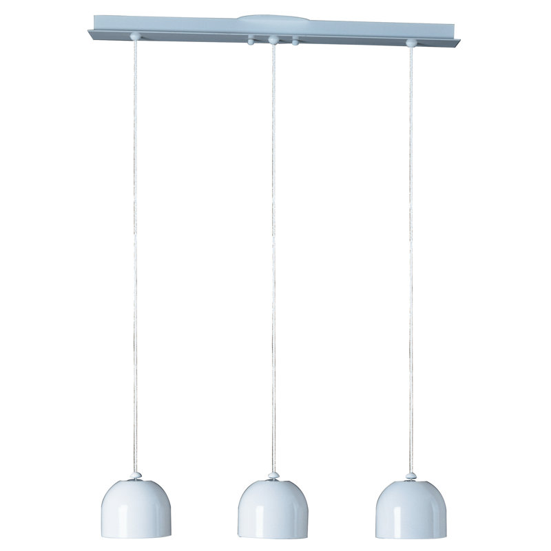 Luminaire suspendu pour îlot de cuisine 3 lumières Verlee, Blanc / Blanc