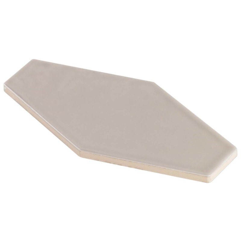 Manchester 4x8 Hexagon Glossy Ceramic Tile, Taupe Beige