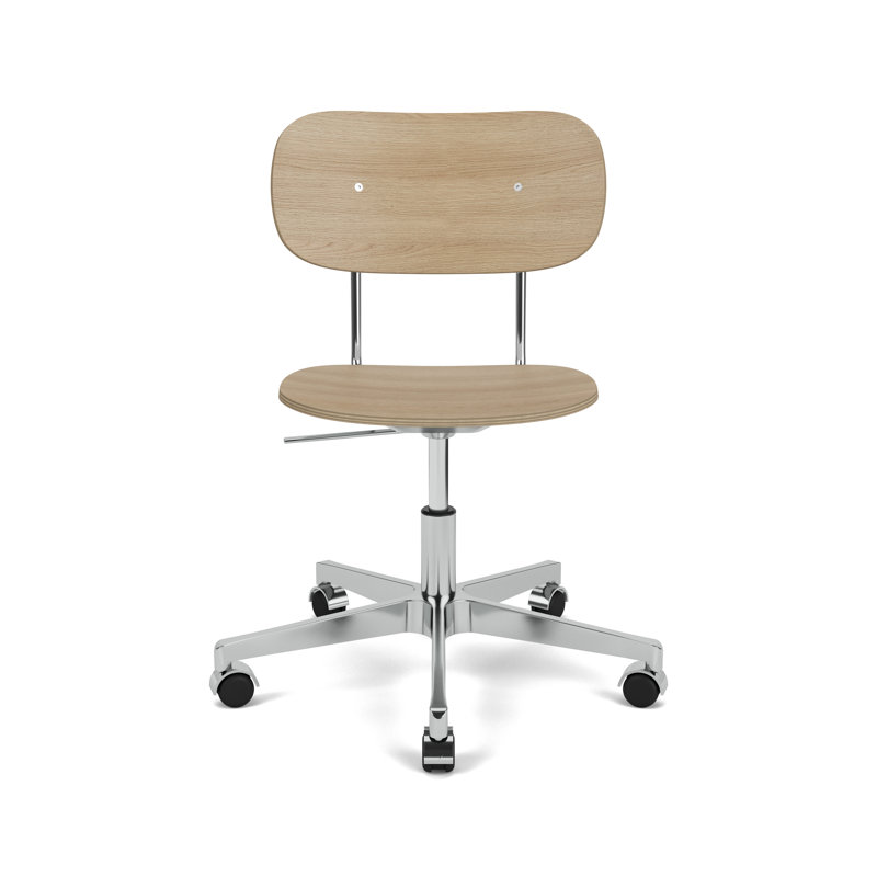 Co Swivel Task Chair, Natural Oak/Silver