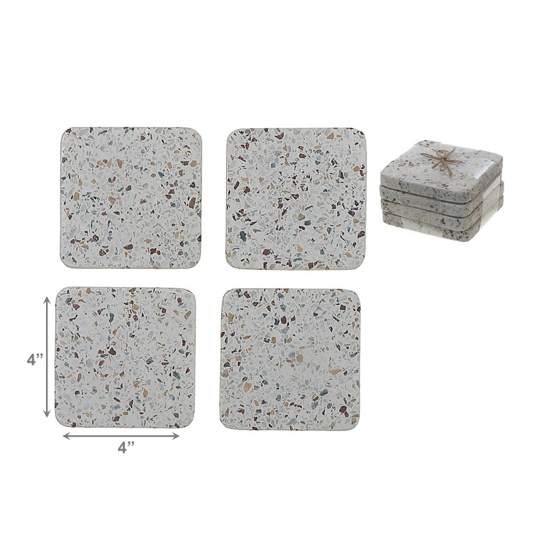 Sous-verre carré 4 pi 4 po Terrazzo
