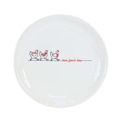 Stoneware Three French Hens Plate