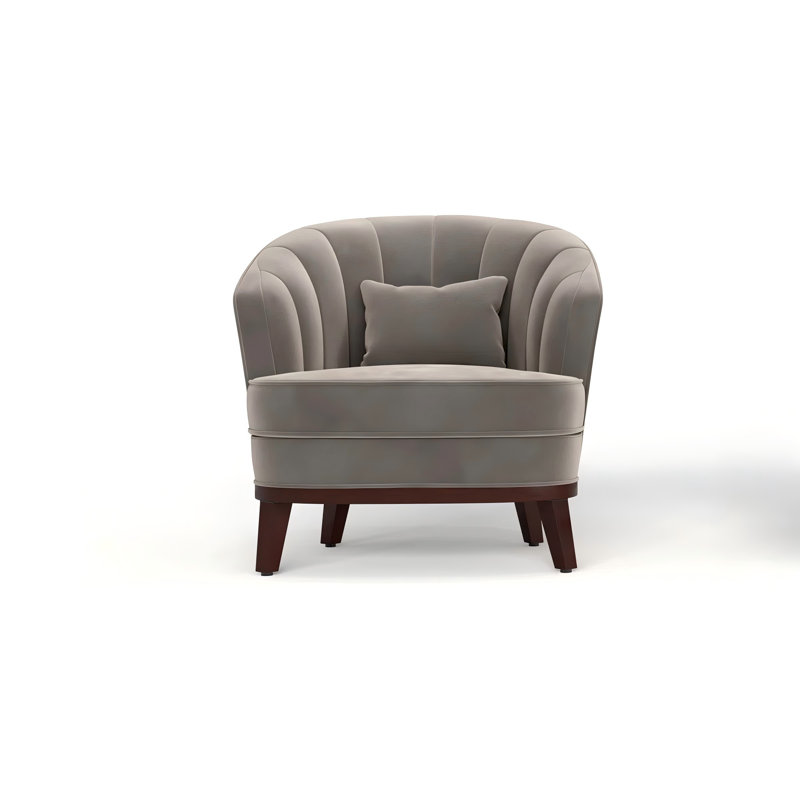 Fauteuil d'appoint rembourré Ava, gris