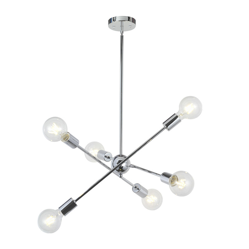 Lustre sphérique spoutnik 6 lumières Hairston, Chrome