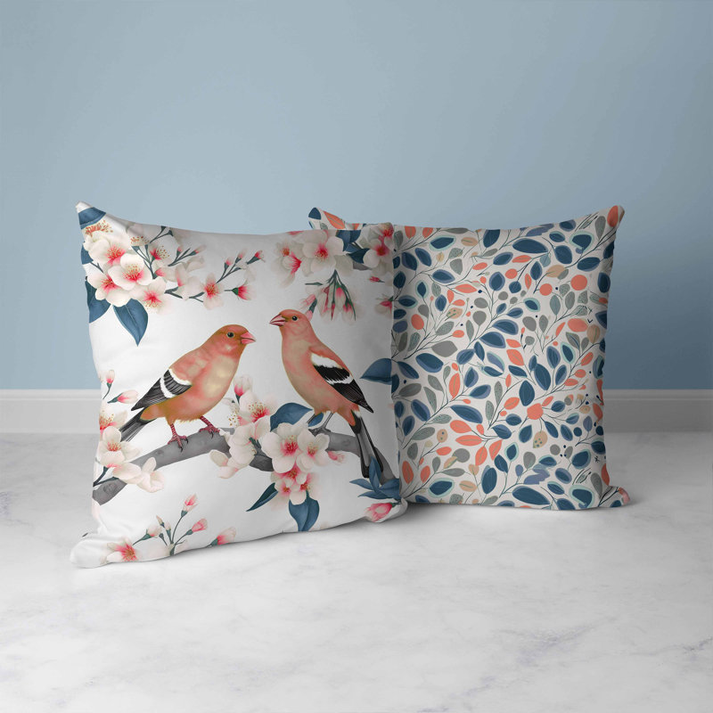 Square Cushion, 41cm H x 41cm W, White/Pink/Grey