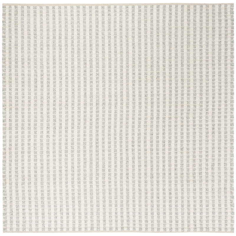 Tapis rayé en soie de bambou Russo, Carré 6 pi