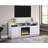 70-Inch Wide White Walnut Finish Fireplace Console Tv Stand, Heater, Multiple Flame Colors, 3 Open Shelves And 2 Storage Cabinets 70"W Stand With Led Color Choices,