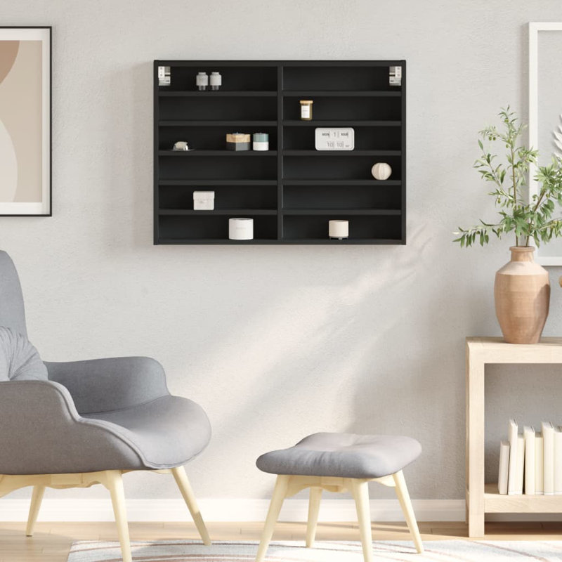 Roenick Floating Shelf, 58cm H x 60cm W x 8.5cm, Black