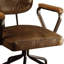 Chaise de bureau vintage avec siège pivotant, inclinable, coussin en cuir fleur, garniture cloutée, base en métal à 5 branches, structure en bois avec accoudoirs, largeur de siège de 20 po, profondeur, hauteur de 19 po, capacité de poids de 220 lb, brun-596725869
