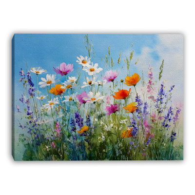 «Pastel Meadow Serenade», art mural sur toile tendue