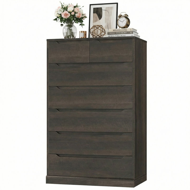 Commode 7 tiroirs, Brun
