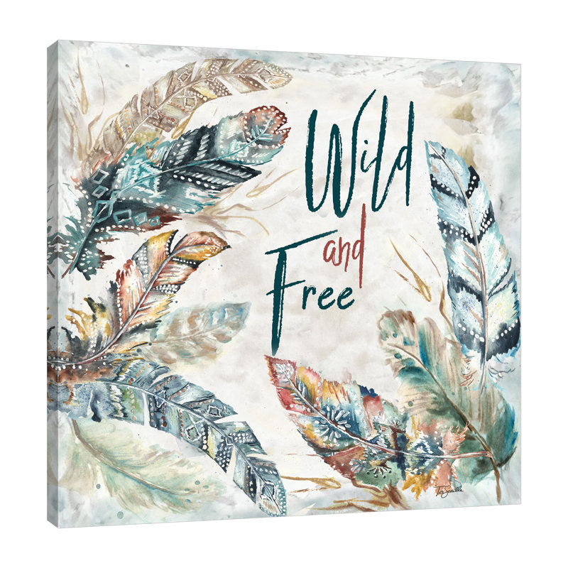 Tribal Feathers: Wild And Free by Tre Sorelle Studios - Wrapped Canvas Painting, 30 cm H x 30 cm W