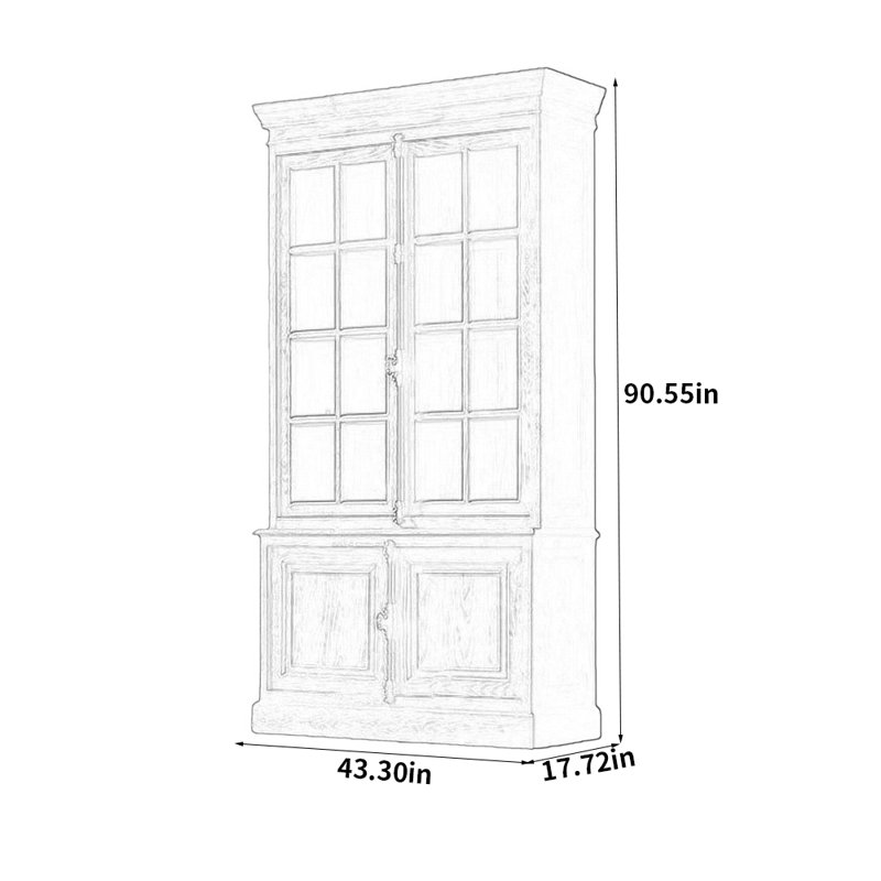 Vitrine de style américain rétro, Crème