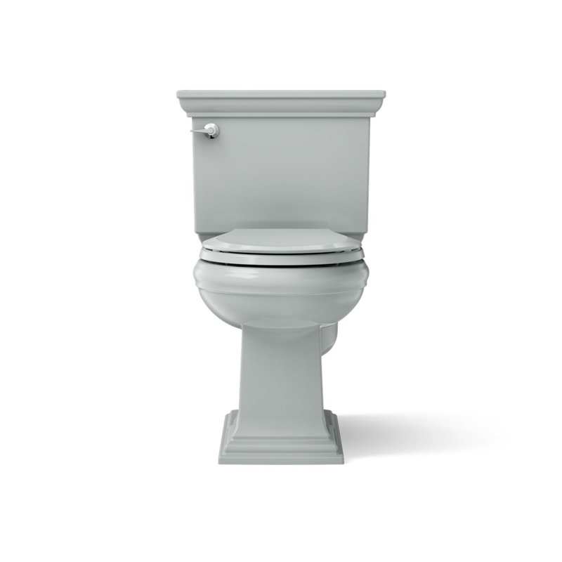 Toilettes Memoirs Stately Comfort, hauteur 1,28 gpf, deux pièces, façade arrondie, Gris glacial, Gauche