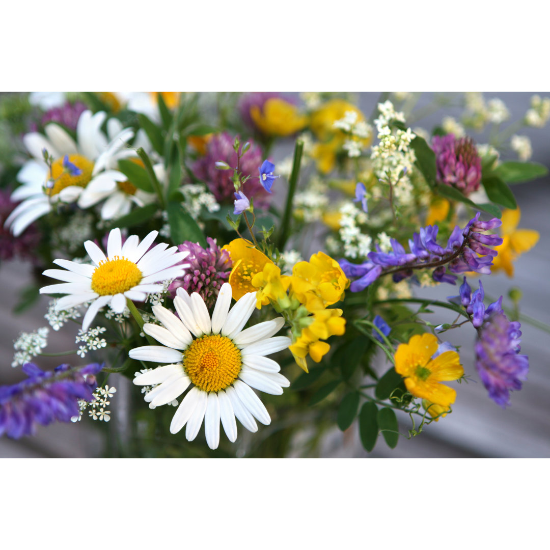 Bouquet Of Wild Flowers von ROMAOSLO - Kunstdrucke auf Leinwand