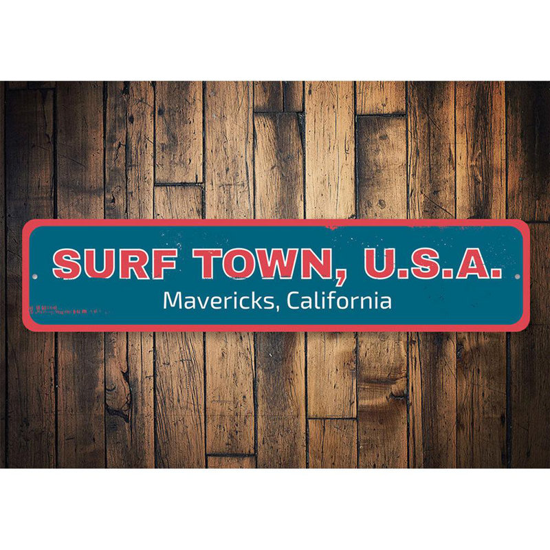 Panneau en aluminium Surf Town USA, H 6 po x l 24 po x P 0,06 po