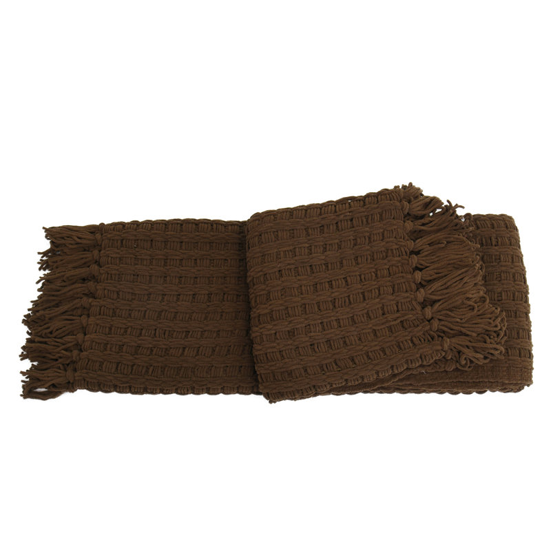 Jeté tricoté Space Yarn, Chocolat, 50 po x 60 po
