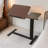 Adjustable Overbed Table With Rolling Wheels - Height Adjustable Tray For Laptop, Bedside Desk With Walnut Finish For Bed & Sofa