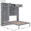 Grands lits escamotables modernes de grande taille avec armoires de rangement, fabrication en MDF