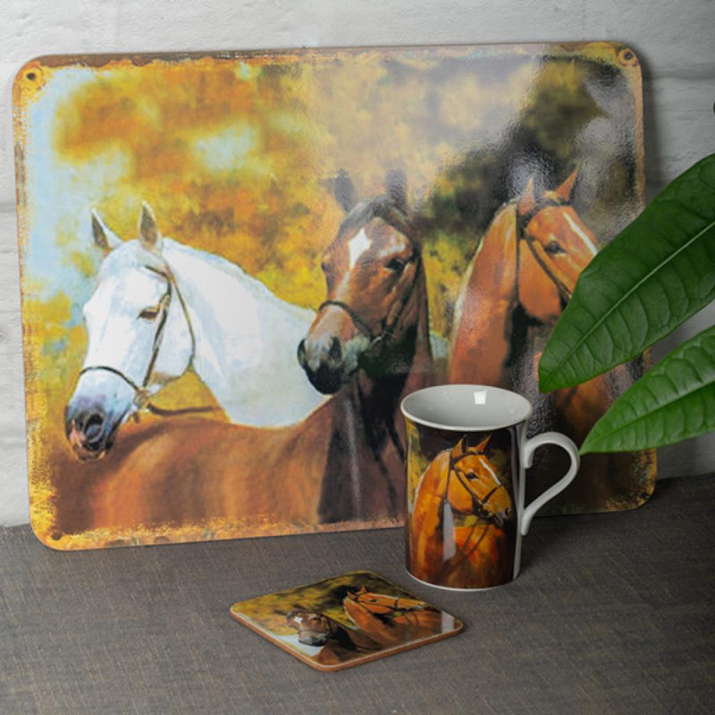 Sous-verres, chevaux, ensemble de 6