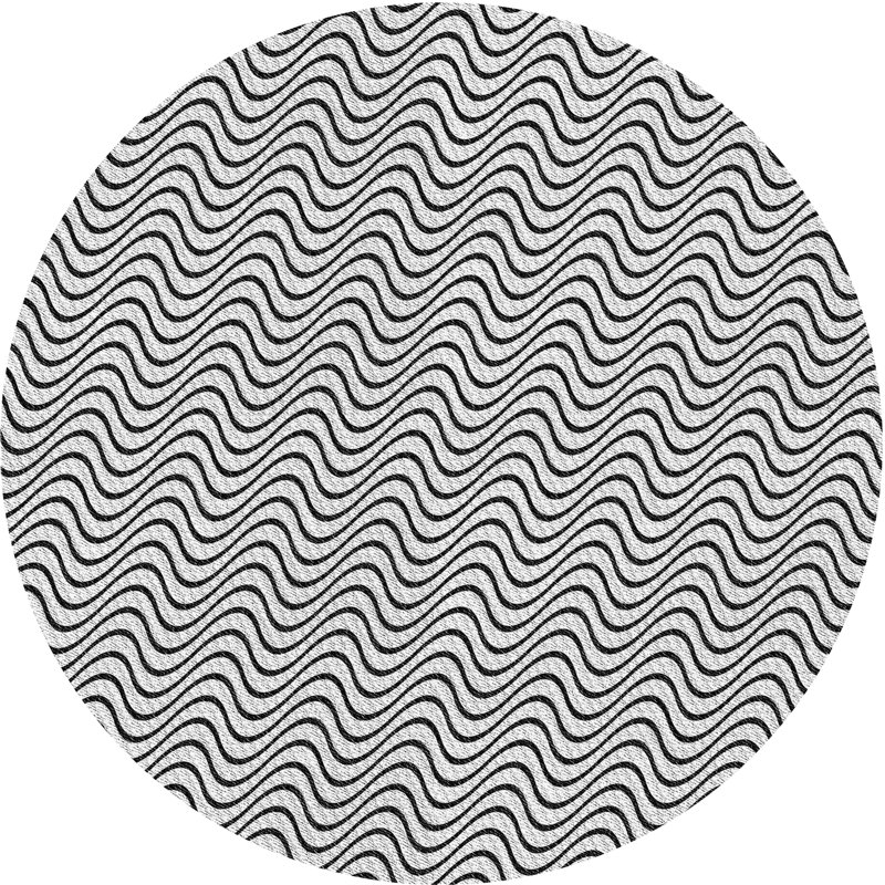 Tapis décoratif grise à motifs, Rond 8 pi