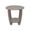  Table de bout en bois rustique avec tablette de rangement, finition gris rétro