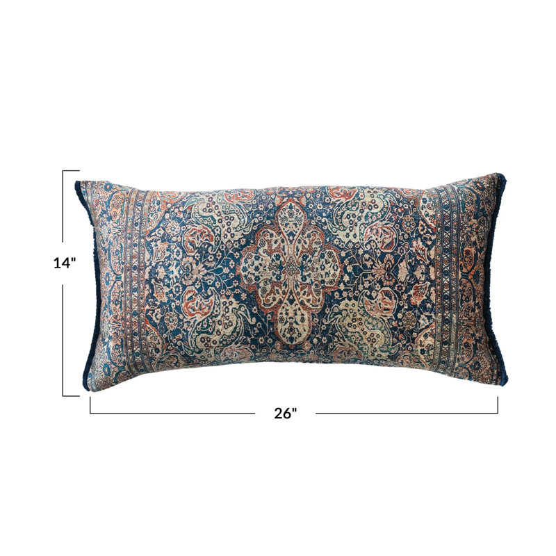 Rayon/Viscose Lumbar Rectangular Pillow Cover & Insert