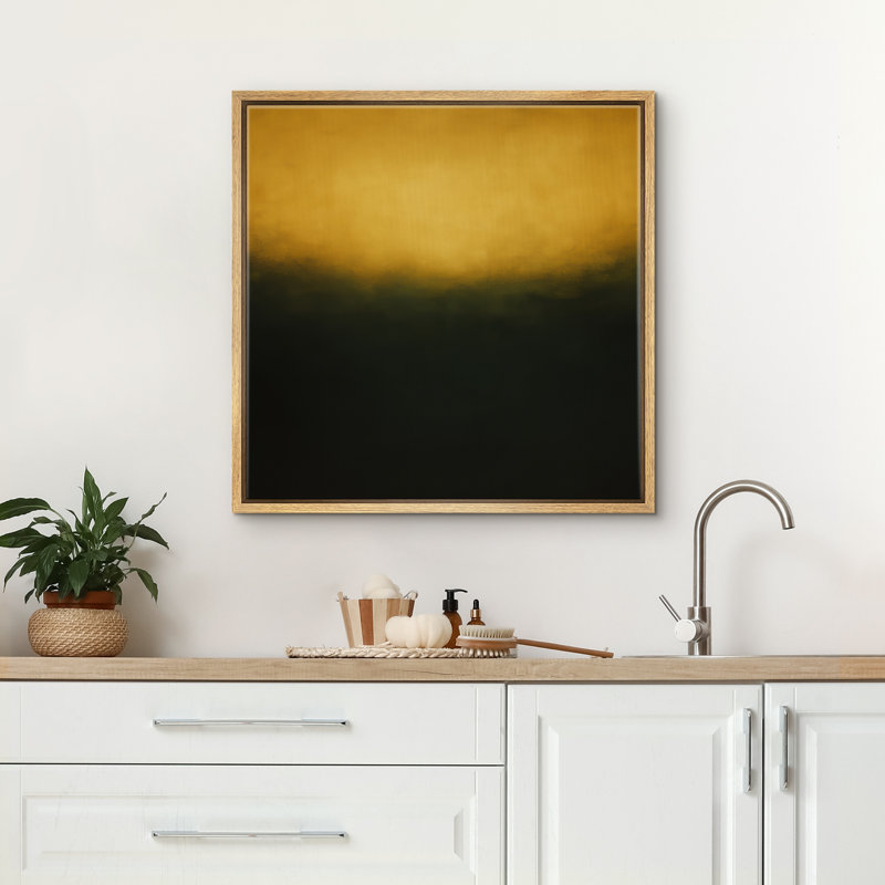 Reproduction d'art abstrait sur toile encadrée pour décoration intérieure moderne, H 24 po x l 24 po, Naturel