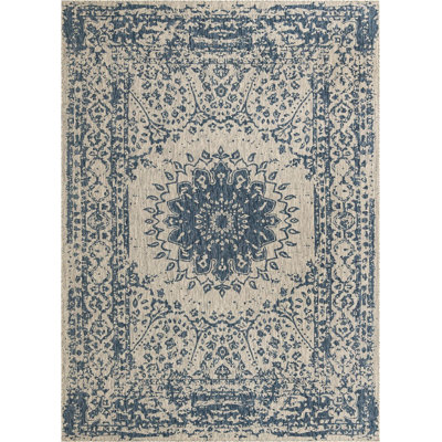 Contemporary Hitchens Area Rug Blue Color