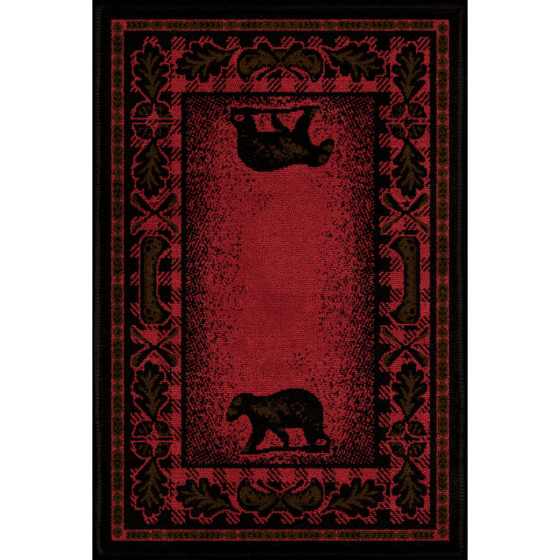 Tapis rouge / noir Seagle, Rectangle 2 pi 3 po x 3 pi 3 po
