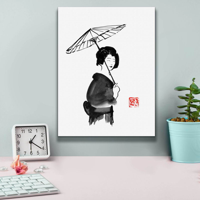 " Geisha Umbrella " by Pechane, 16" H x 12" W x 0.75" D