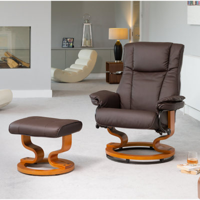 Sprenger 0 cm Wide Faux Leather Swivel Ergonomic Recliner
