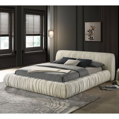 Clenton Pleated Upholstered Platform Bed