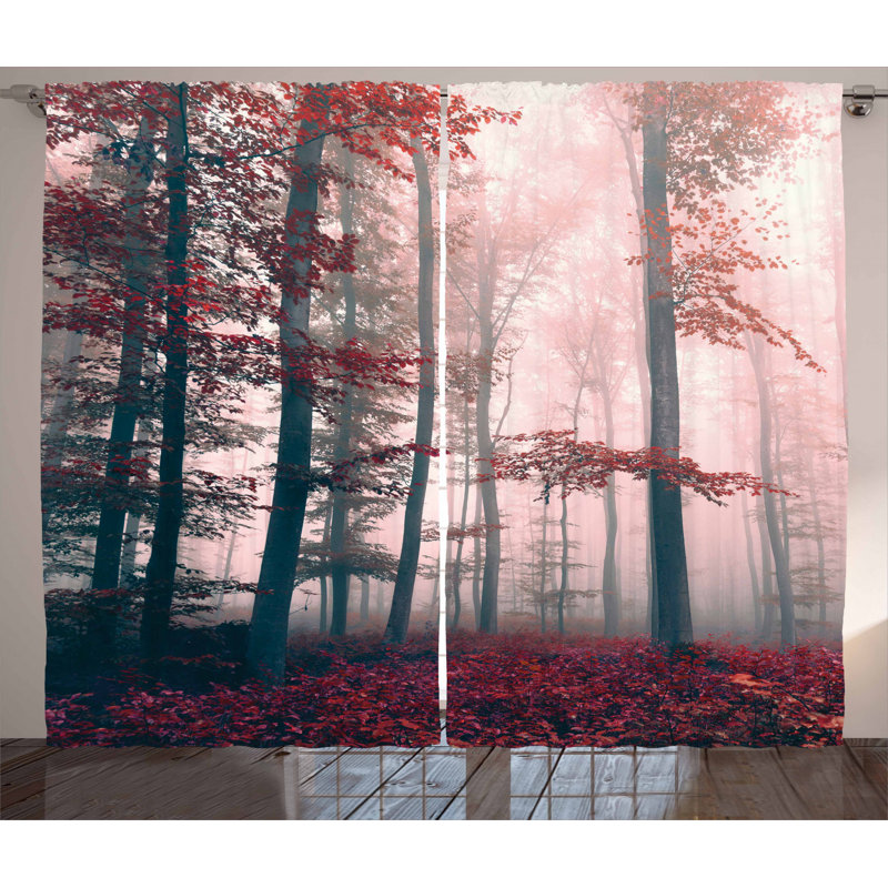 Floral Semi-Sheer Rod Pocket Curtain Panels, 54" W x 90" L
