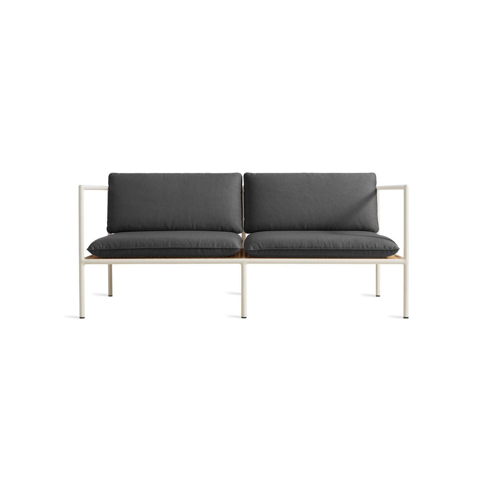 Dog Days 62'' Wide Loveseat with Sunbrella® Cushions, Sunbrella Coal, White