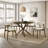 Roundhill Furniture Rosalina 5-Piece Dining Set, Round Dining Table With 4 Stylish Chairs, Walnut Finish