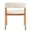 Chaises de salle à manger de style Mid-Century, chaises de salle à manger rembourrées en lin avec dossier courbé et pieds en bois (ensemble de 2)-610376684-610376685