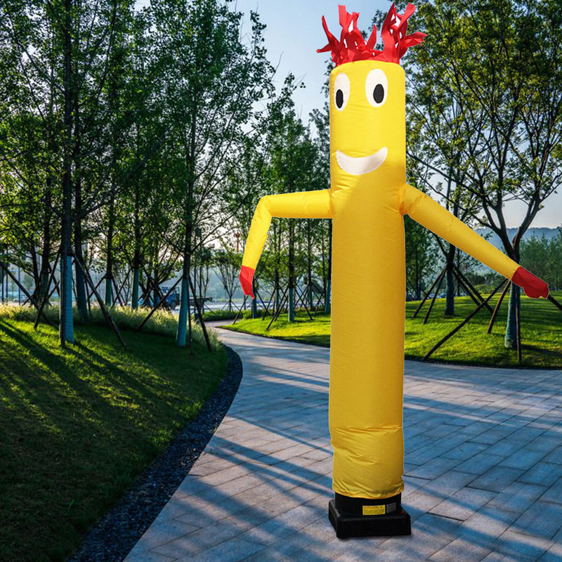 Poupée dansante gonflable de 10 pieds convenant aux centres commerciaux et aux décorations de scène, Jaune