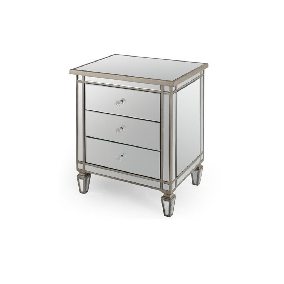 Rosaria 24'' W Glass Nightstand Everly Quinn
