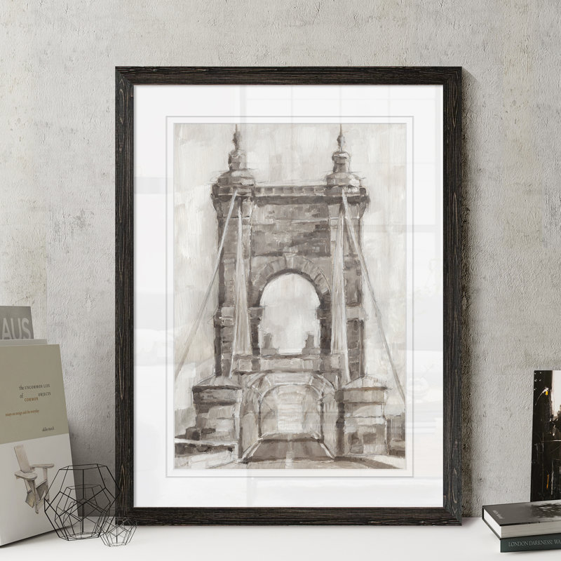 « bridge crossing ii » par paul cezanne-photo-cadre, reproduction d’art, H 30 po x l 22 po x P 1 po, Encadré à imprimé ébène