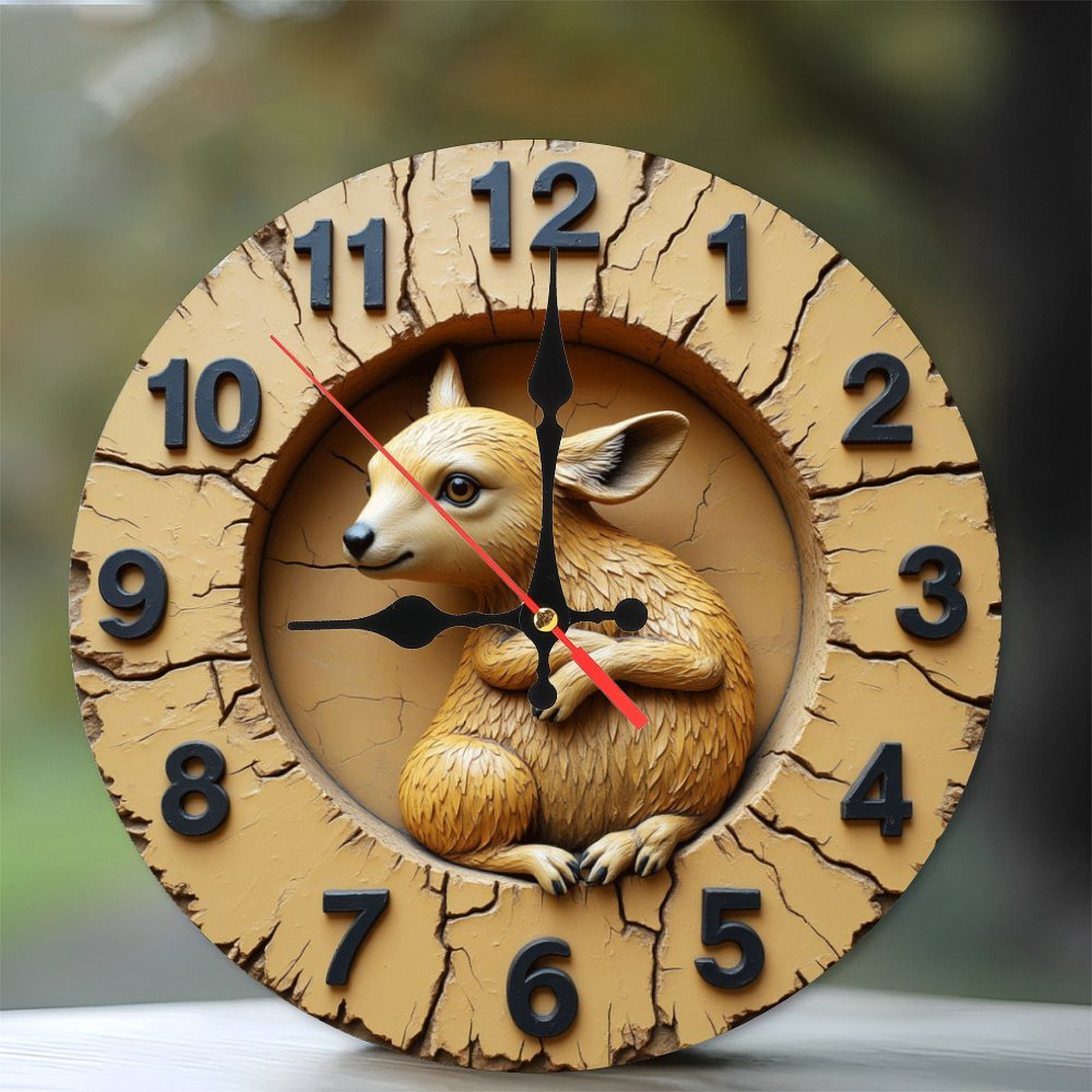East Urban Home Vintage Wooden Wall Clock with Animal Design10-Inch ...