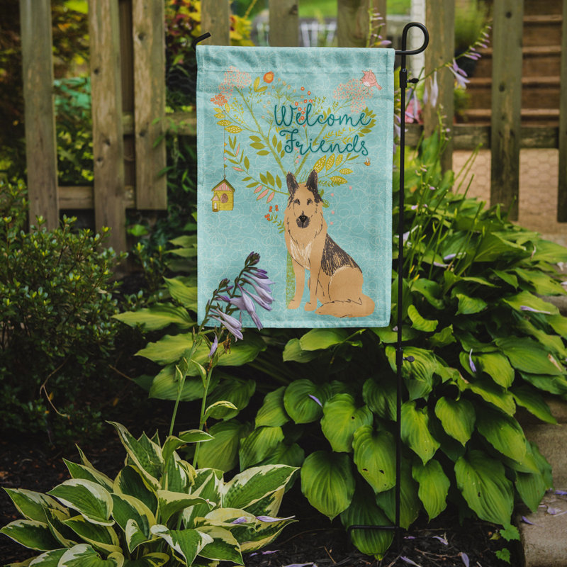 « welcome », un polyester de 2 côtés en polyester de 15 x 11 po drapeau de jardin, Berger allemand